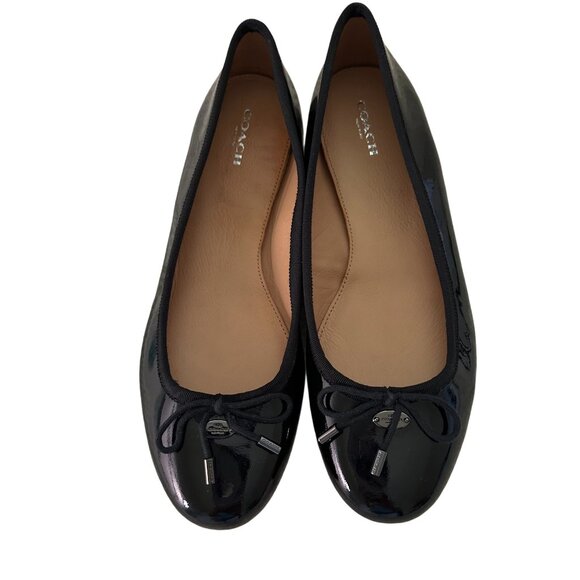 Coach Shoes - Coach NWOT Lara black patent leather ballet flats with bow